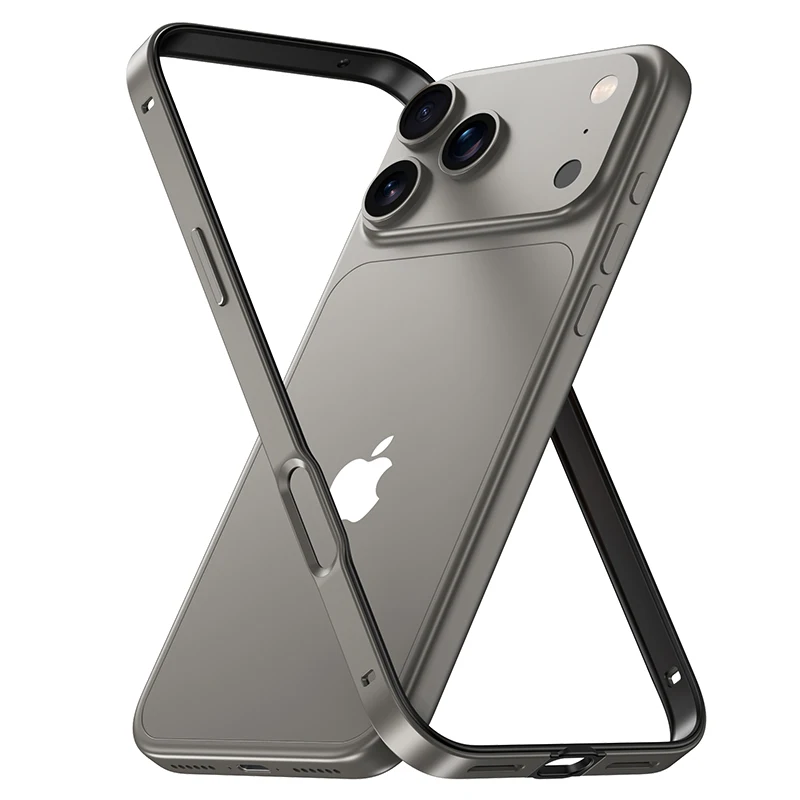 Oranje Metalen Siliconen Bumper Voor iPhone 17 Pro Max Air 16E 16 E 15 Plus 14 13 12 17Pro iPhone 17 iPhone Air Slanke Telefoon Accessoires