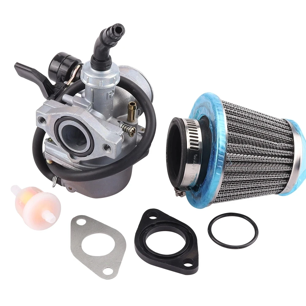 Motorcycle Carburetor PZ19 19mm Carb with Air Filter Carburetor for 50 70 90 110 125cc ATV Quad 4 Wheeler Dirt Bike Motorbike