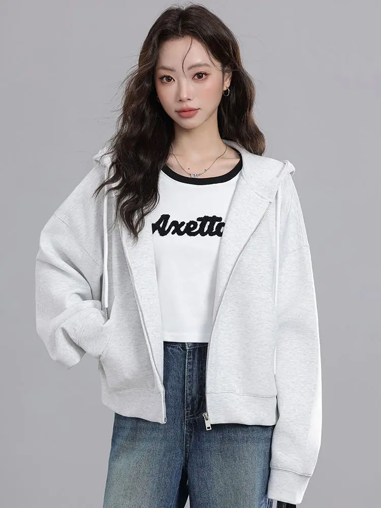 

Тонкая спортивная одежда, женский короткий топ, весна-осень 2021, новая куртка с капюшоном, кардиган на молнии, свободная куртка