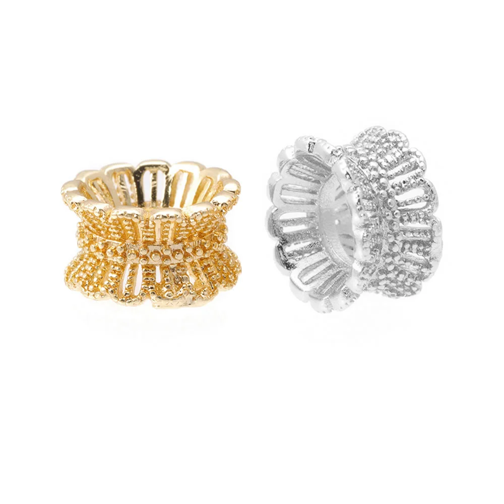 

10 шт., 18-каратное золото, латунные двухсторонние бусины, колпачки, бусины-разделители, высокое качество, ожерелье «сделай сам», серьги, аксессуары для изготовления ювелирных изделий