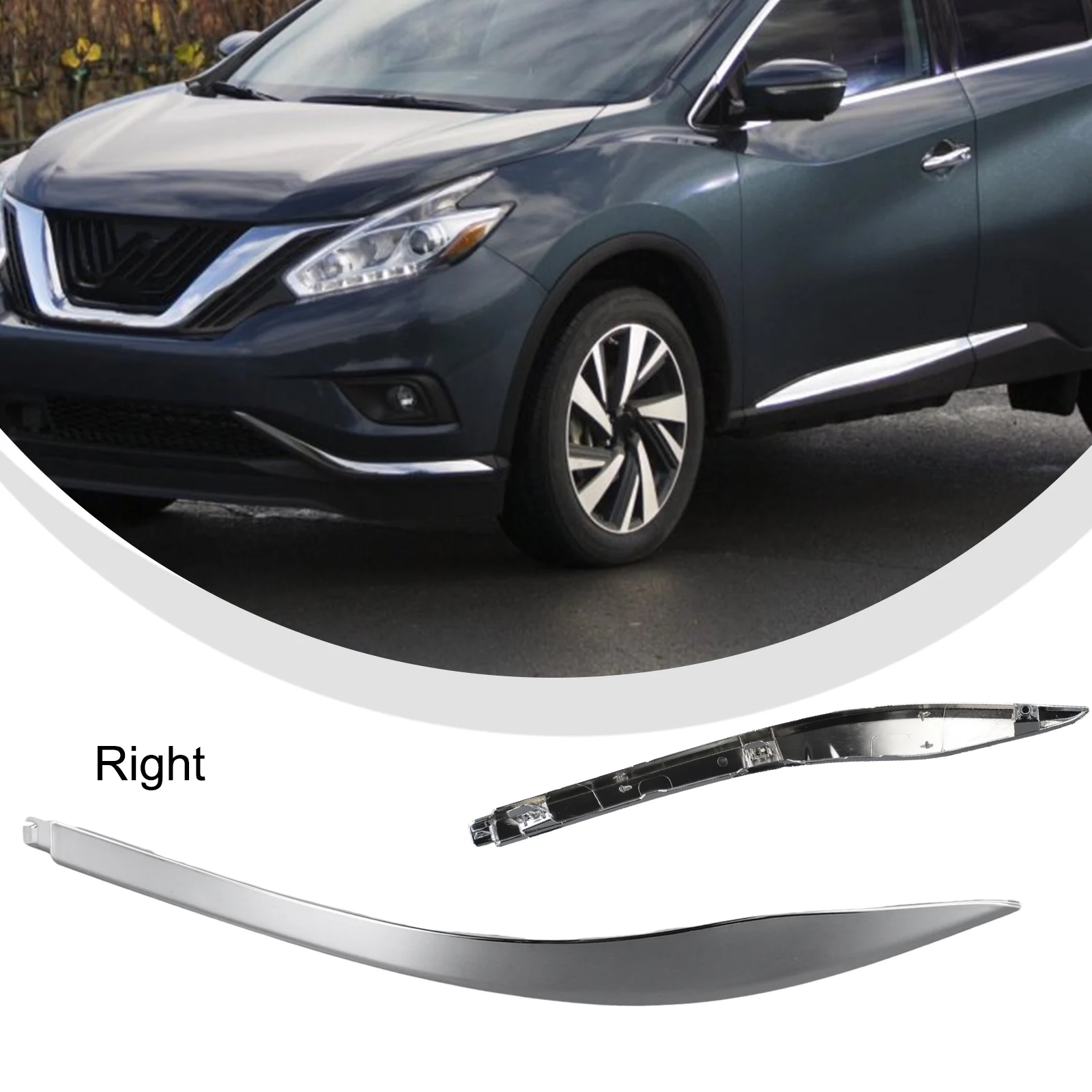 

Bumper Chrome Trim Chrome Molding Trim Appearance Shape Size High Quality Material Model Year Compatibility For Murano 2015-20