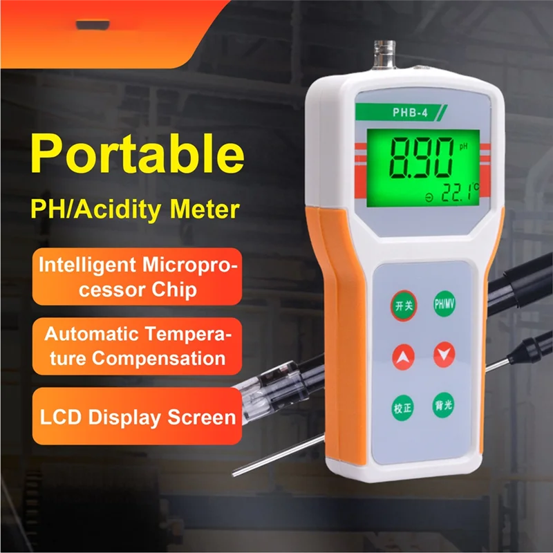 

AT19-Handheld PH Meter Portable Digital PH Tester 0.01 Accuracy With Temperature Sensor For Water Lab Pool