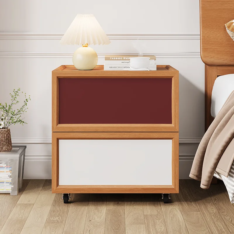 

Color matching roller removable bedside storage small side cabinet