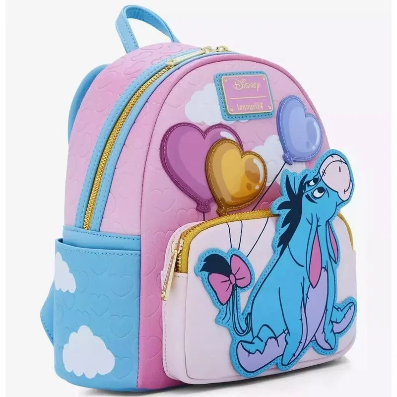 Loungefly Disney Pooh Bear Eeyore Balloon Printed Backpack Pu Leather Fashion Shoulder Bag Travel Bag School Bag Wallet Gift