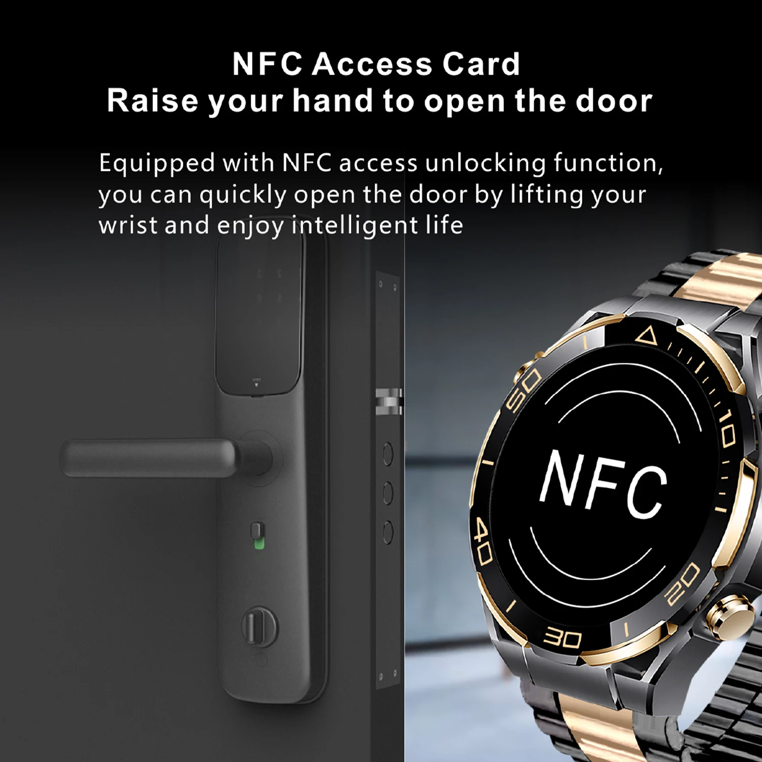 NEW Smart Watch NFC 4GB ROM Photo Album Gesture Control NFC Compass Heart Rate For Huawei Watches Ultimate Smartwatch MenNFC GPS