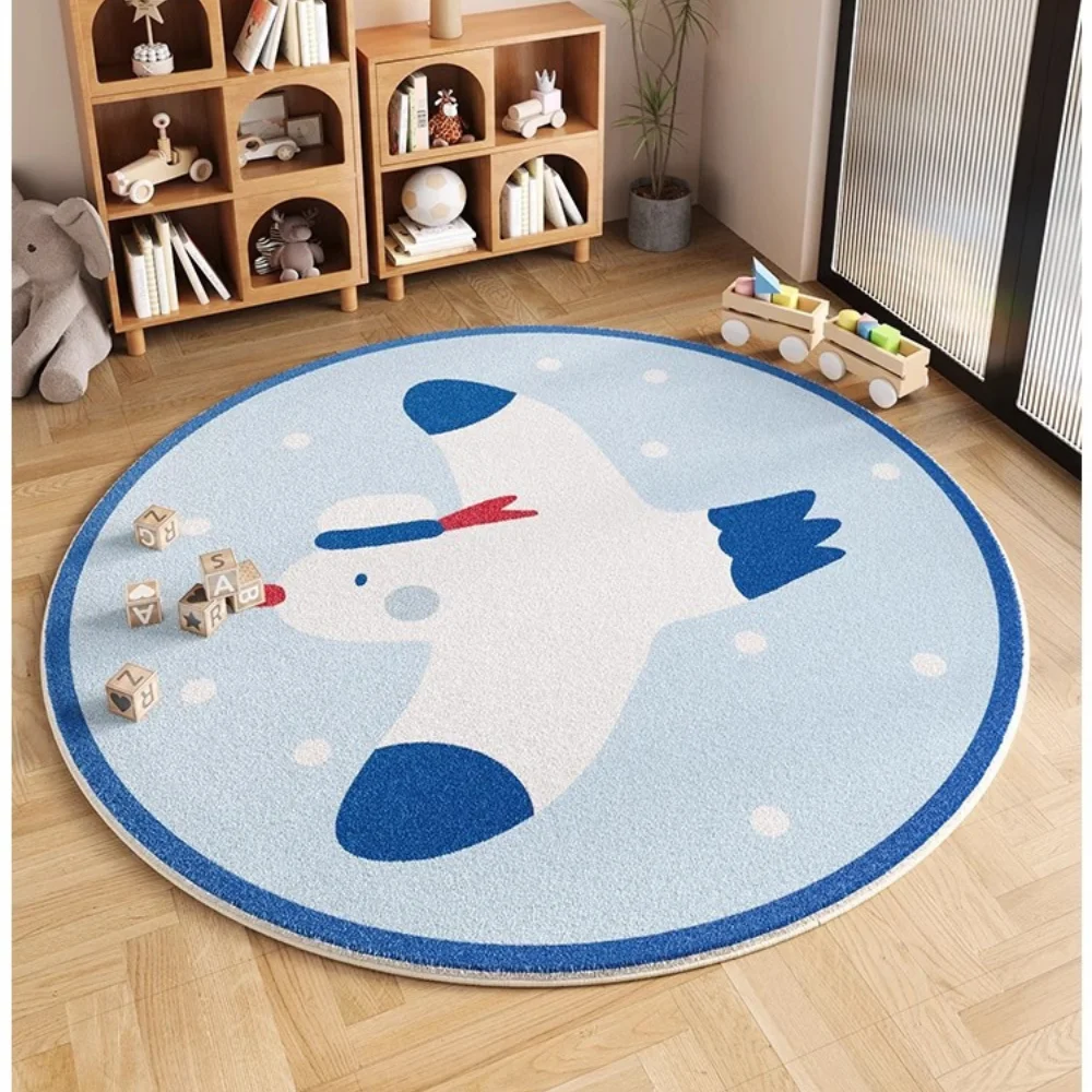 Bird Hairy Nursery Play Mats For Children，Blue Plush Bedroom Rug For Kids，Animal Fluffy Carpet For Living Room，Soft Foot Mats