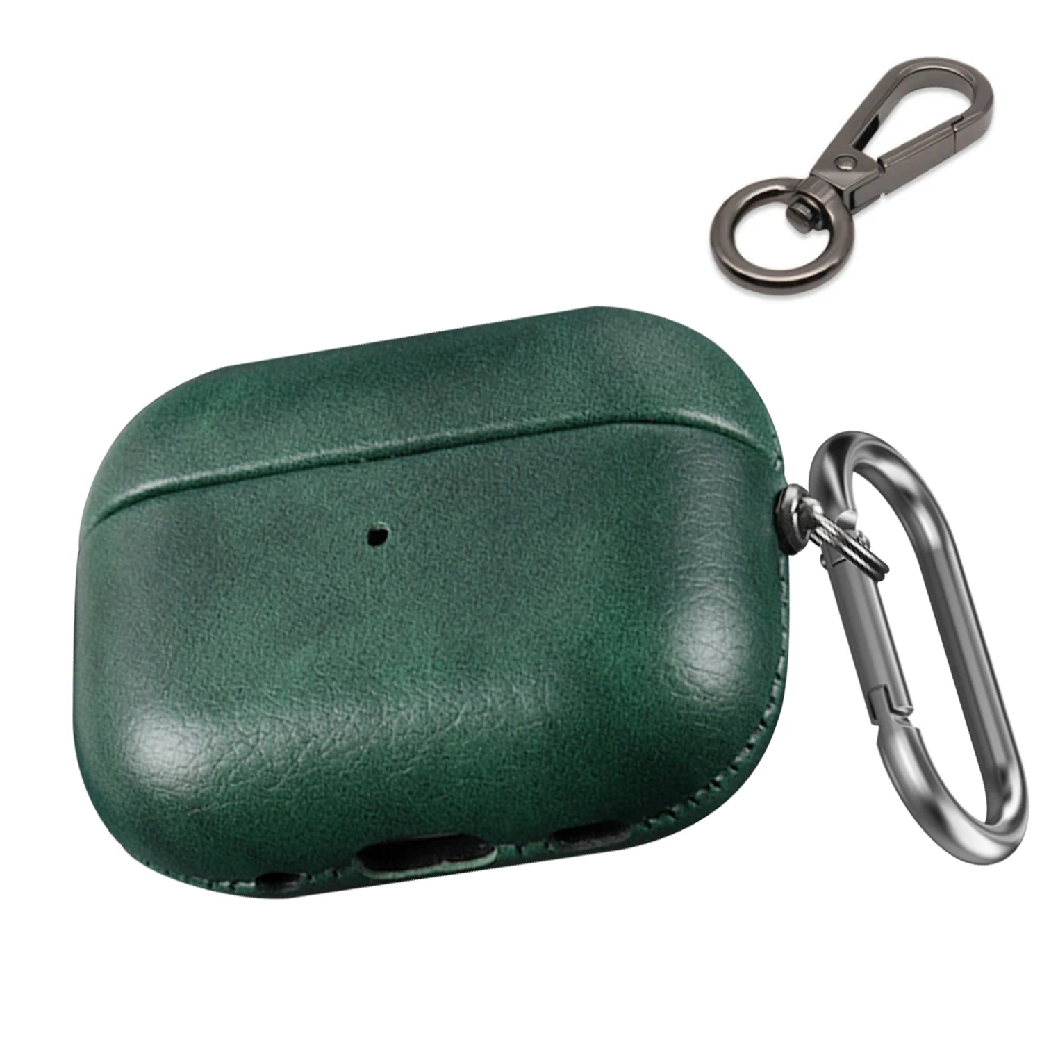 Skórzane etui do słuchawek Airpods Pro 2. generacji z 2 haczykami Drobno teksturowane skórzane etui ochronne pasujące do etui AirPods Pro 2