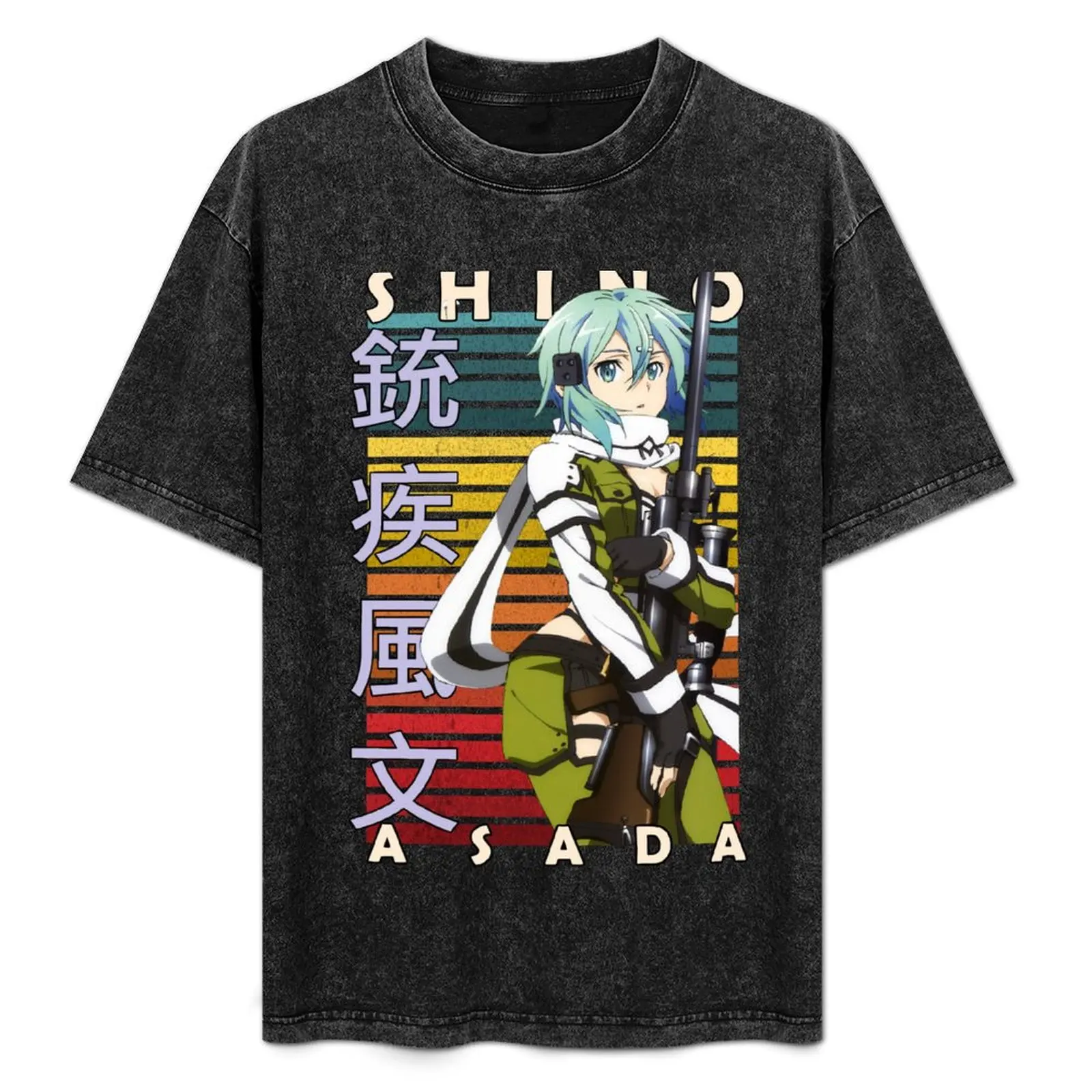 

Shino Asada Sword Art Online Retro Anime Design T-Shirt plain blanks fruit of the loom mens t shirts