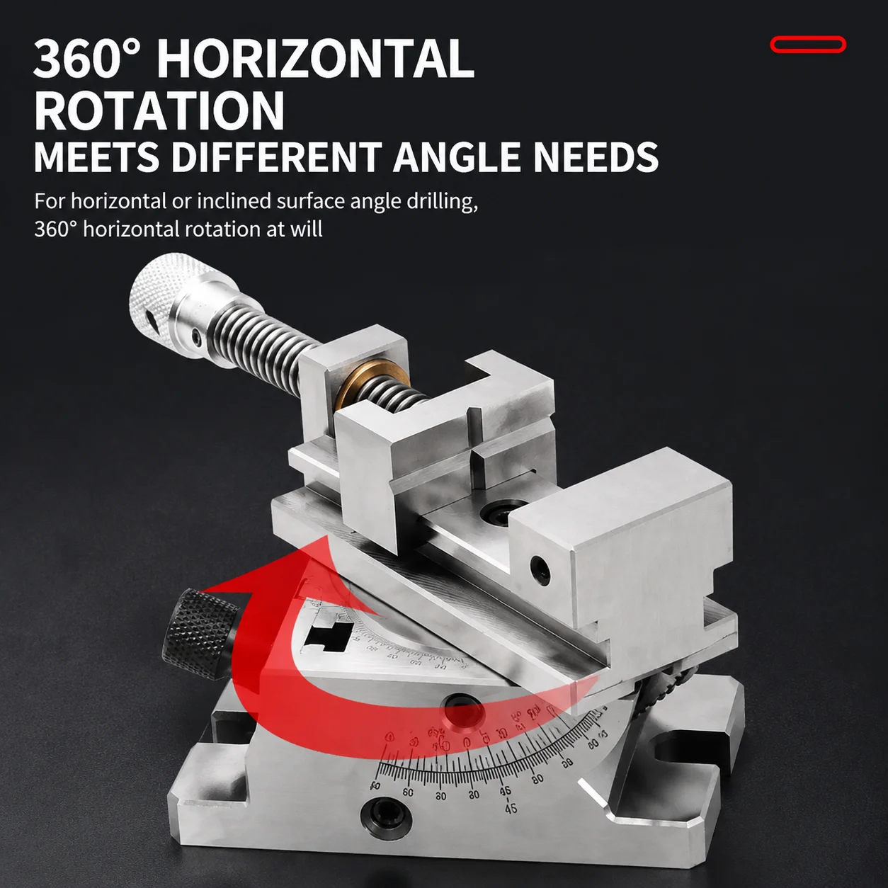 Universal Precision Flat Jaw Vise 2 3 Inch Rotating Bench Vise 360° Adjustable Angle Tilt Clamp for CNC Machining