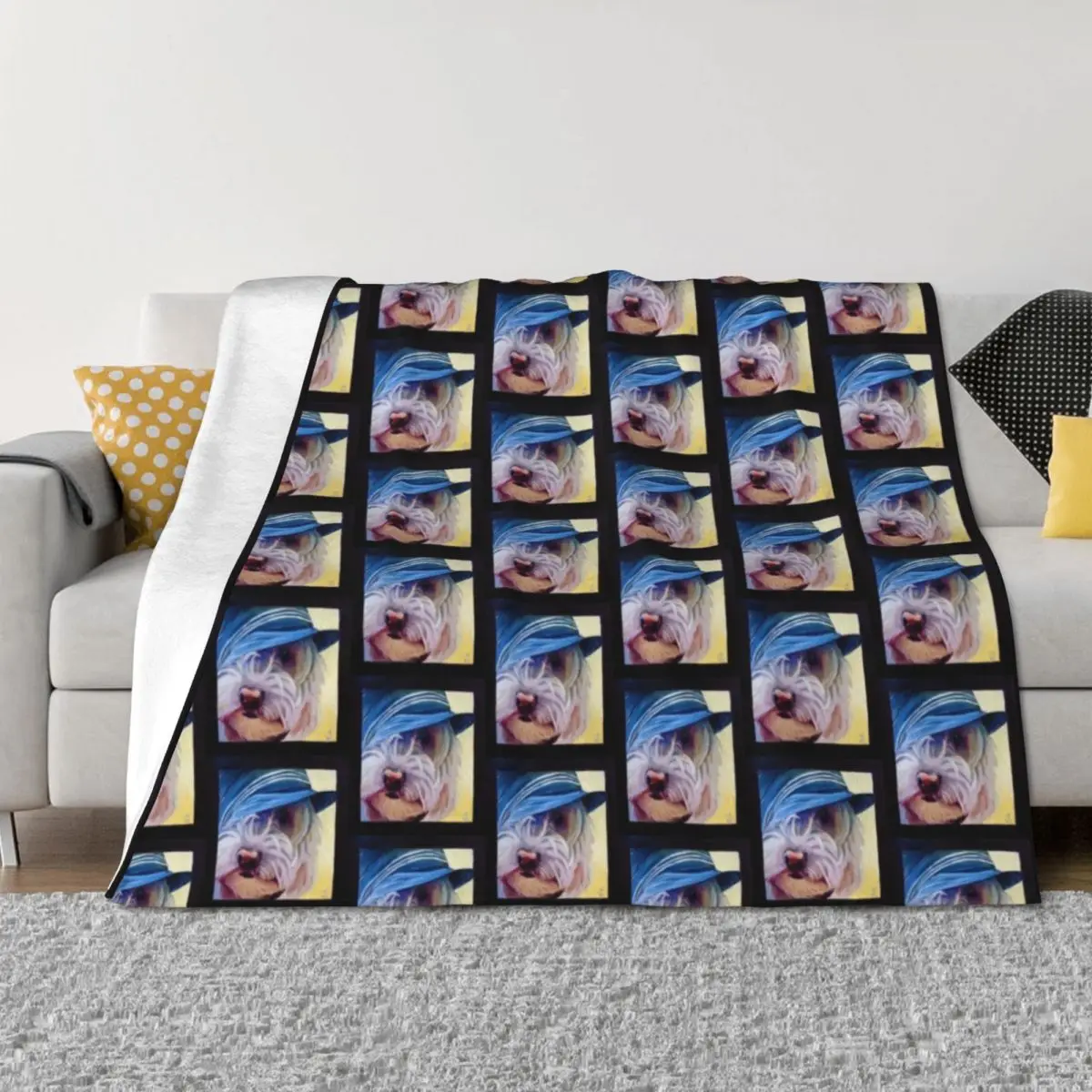 

Jazzy Pup Throw Blanket Sofa Plush Moving Cute Blankets