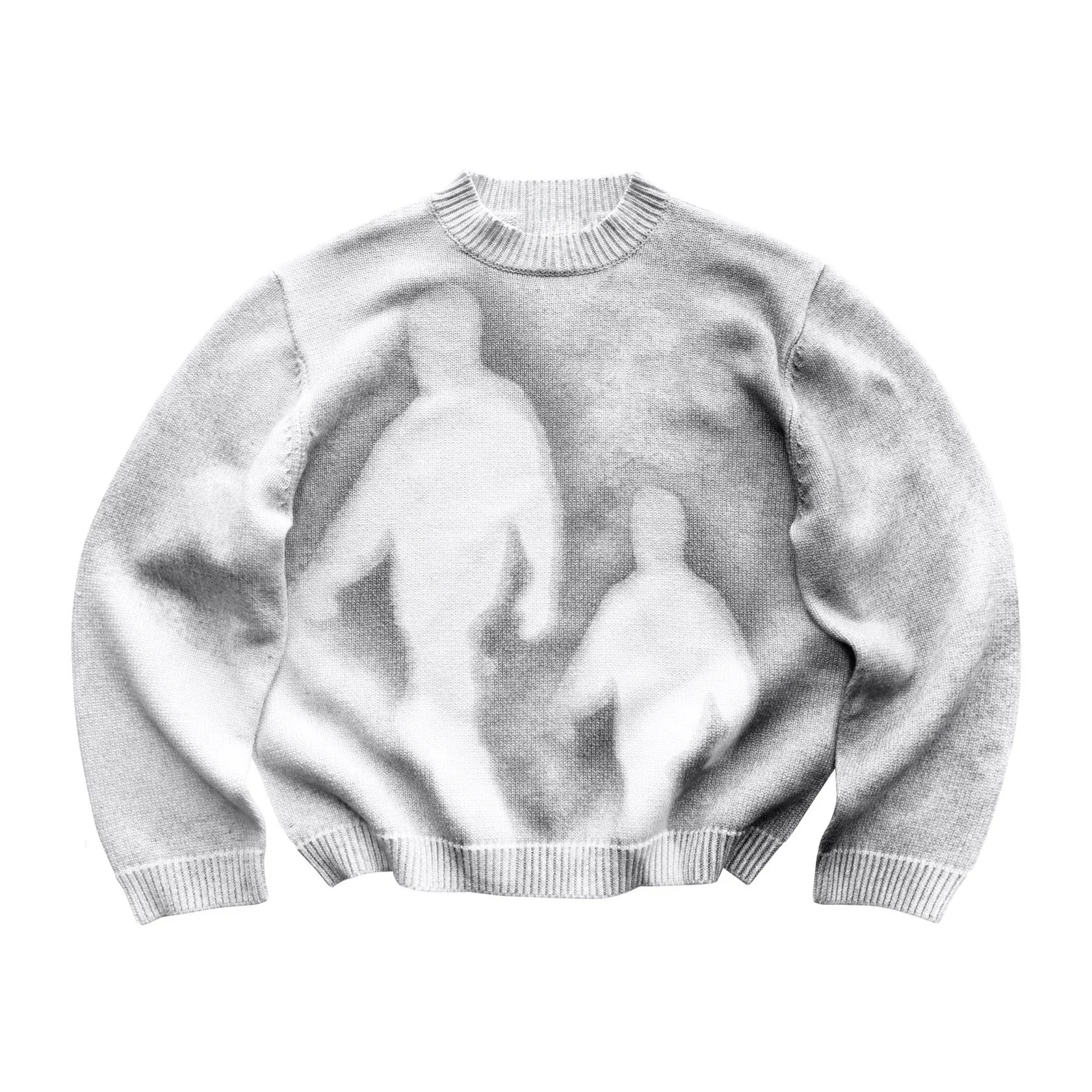 New Hip Hop Streetwear Knitted Sweater men Gothic portrait Print Pullover autumn Harajuku Cotton sweater women Oversized Sweater