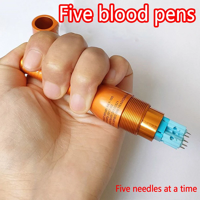 Lancet Pen for Diabetic Blood Collection, 5 Cabeça, Diarreia, Espinho, Cupping Needle