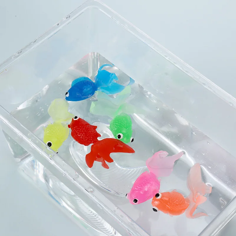 Jouets de bain de poisson en caoutchouc souple doré, 5 pièces, pour bébés enfants, ensemble de jouets d'eau flottants mignons pour tout-petits, baignoire, piscine, cadeaux amusants
