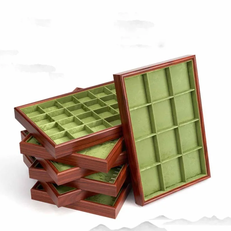 Chinese Style Wooden Pallets Necklaces Rings Bracelets Storage Jewelry Earrings Stationery Empty Tray Cargo Display Tray ZJ49