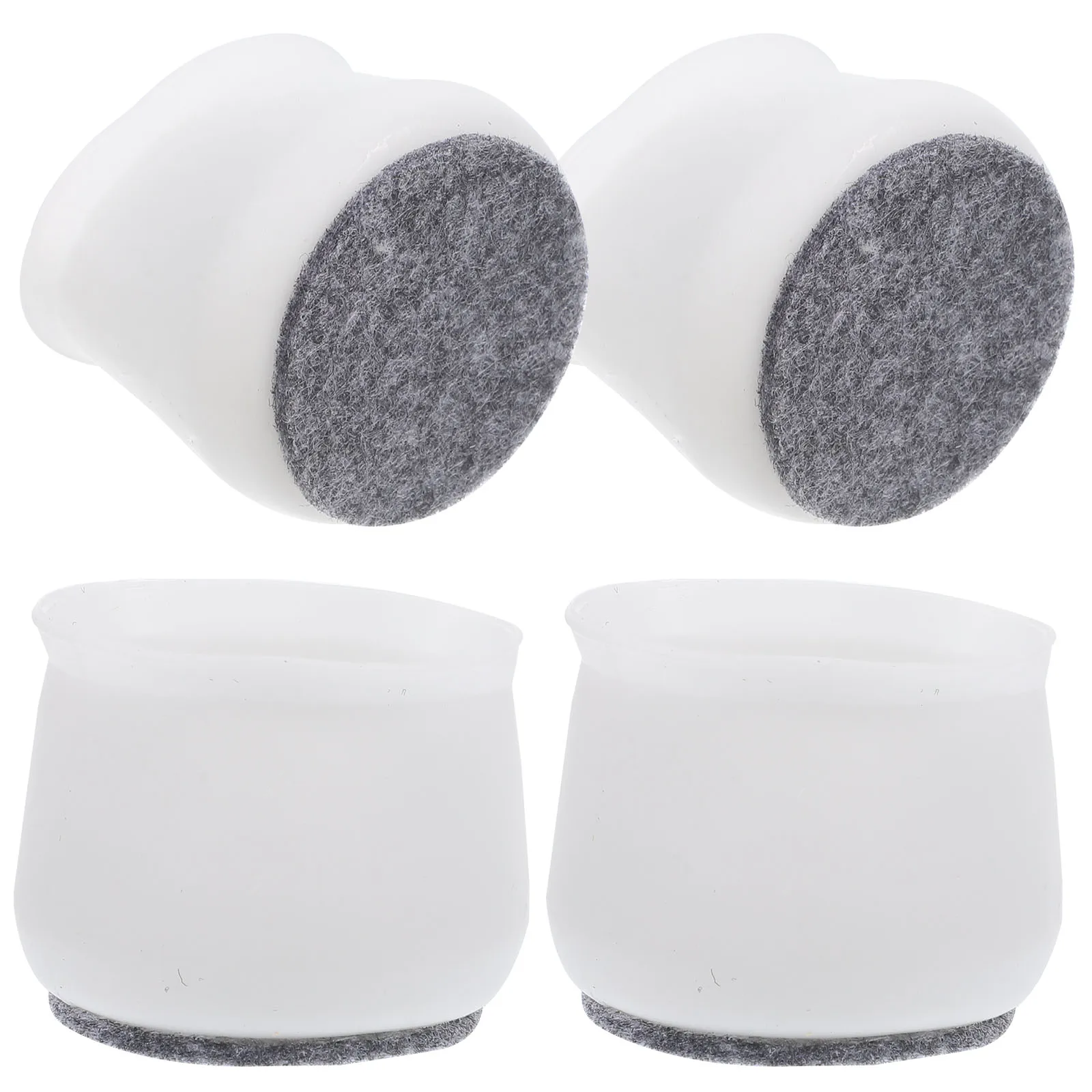 

4 Pcs Chair Foot Covers Table Leg Protectors Silicone Felt Furniture Pads Anti Skid Desk Stool Caps Home Office Use
