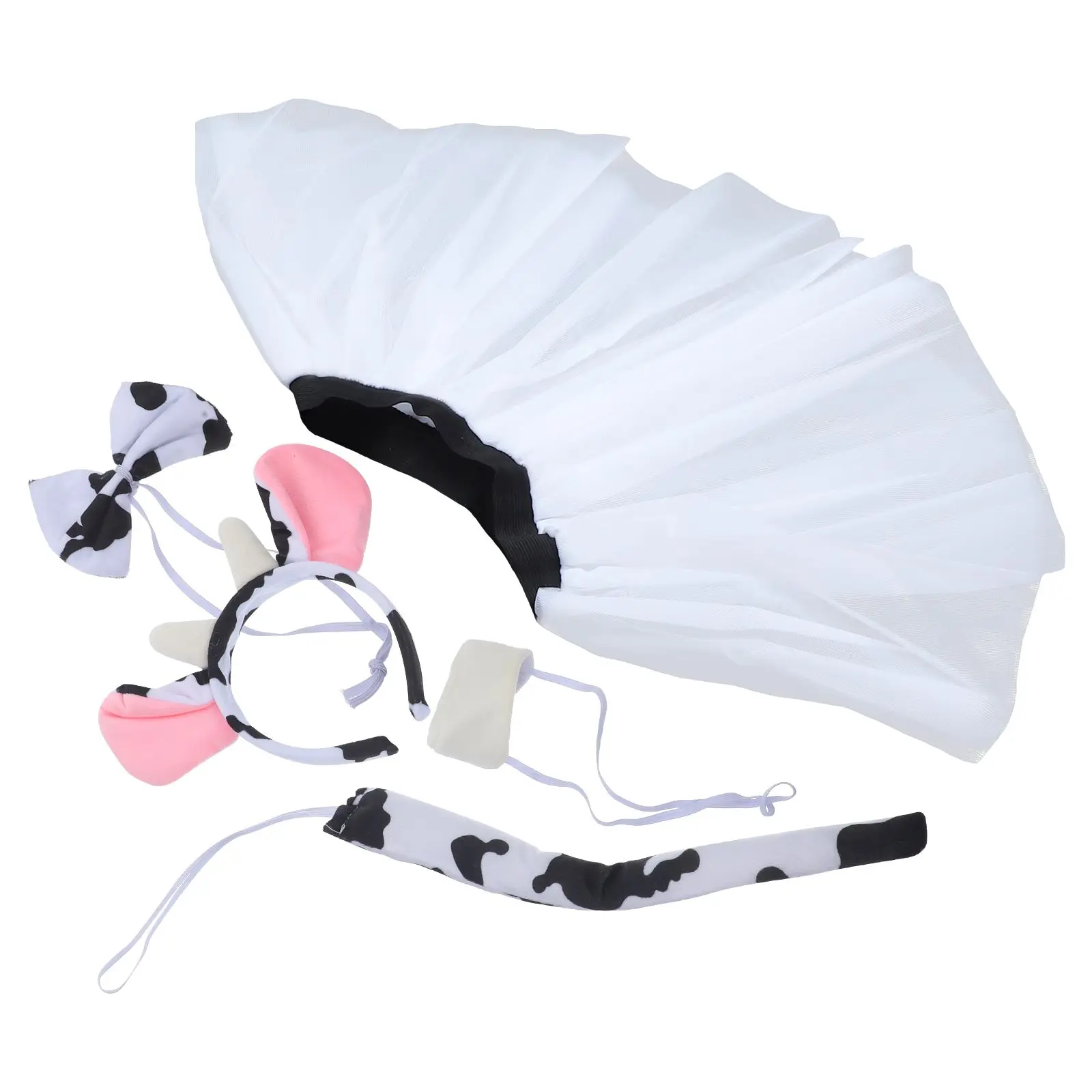 Cow Costume Headb Halloween Supplies Animal Theme Dress Up Halloween Kids Ears Tail Headb Costume Drama Accessories Gift