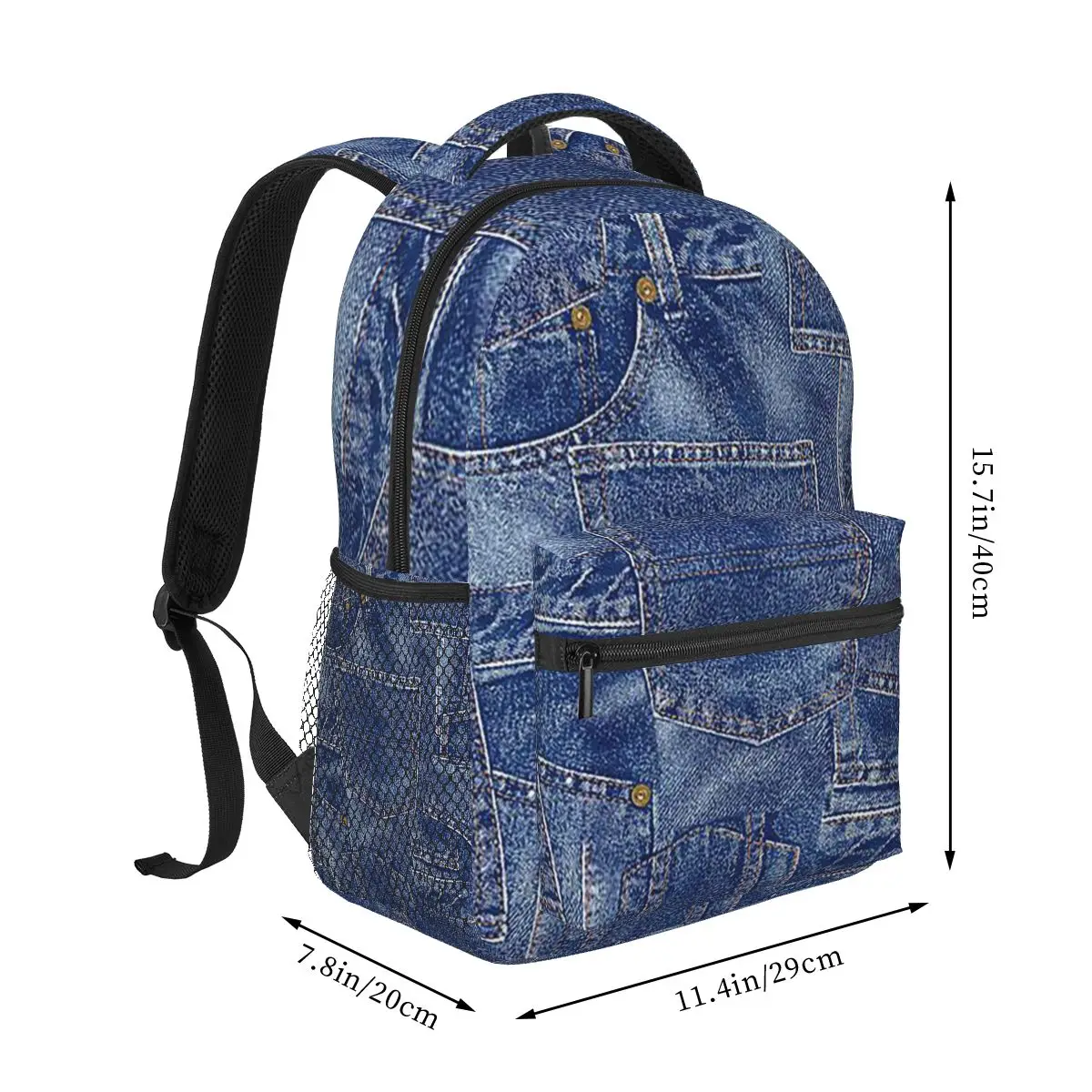DENIM กระเป๋าเป้สะพายหลังชายหญิง Bookbag เด็กโรงเรียนกระเป๋าการ์ตูน Rucksack กระเป๋าสะพายขนาดใหญ่ความจุ