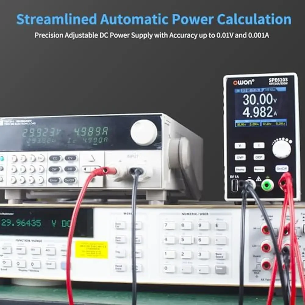 Programmable Bench Power Supply 60V 5A LCD Display USB Port Lightweight Protection Functions