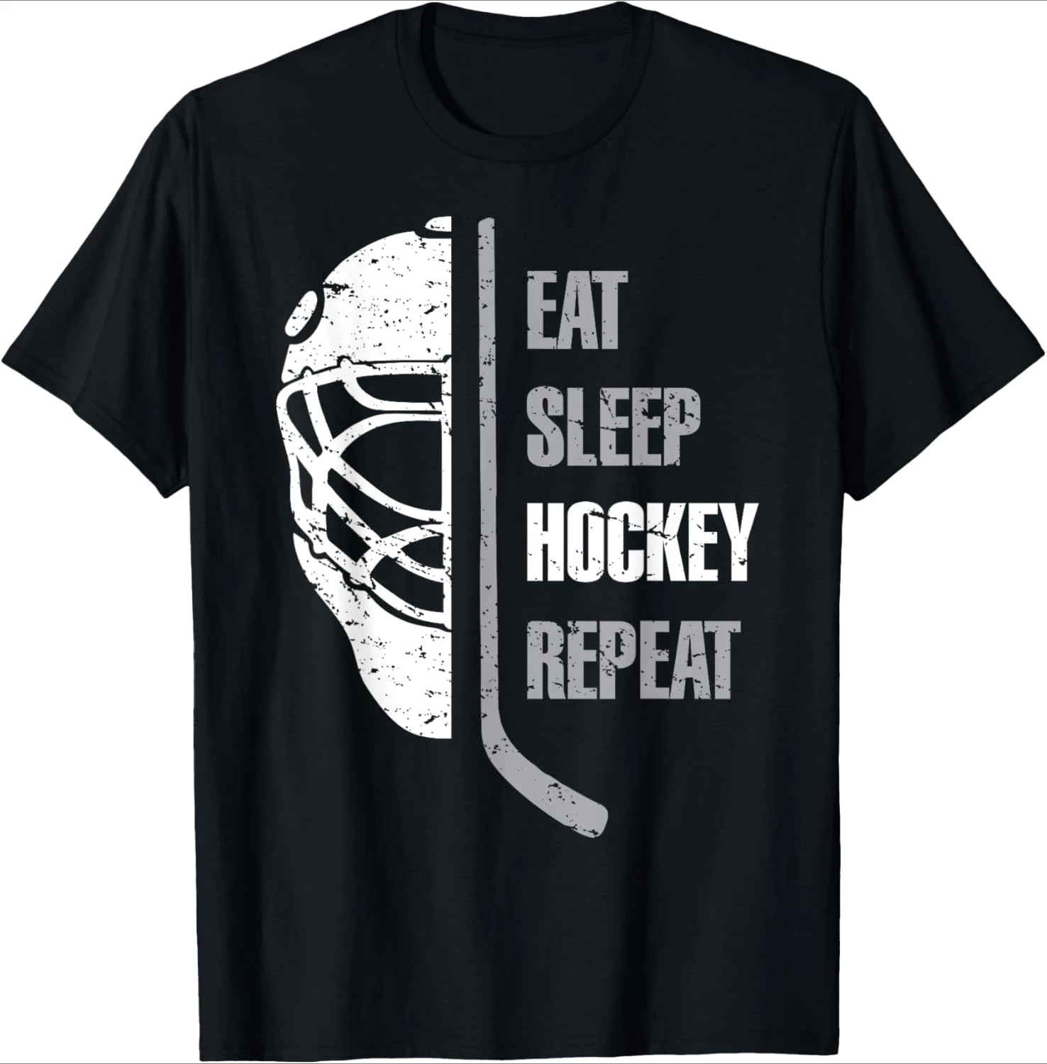 

Personality Eat Sleep Hockey Repeat Christmas for Teen Adult Hockey T-Shirt Cool Trending Mens Graphic Tshirts Casual All-match
