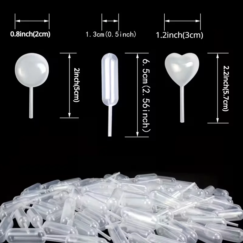 Immagine 5: Contagocce in plastica da 0,14 oz, pipetta in plastica, pipetta a pressione in plastica rettangolare rotonda a forma di cuore
