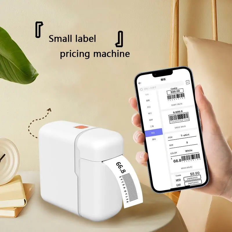 طابعة ذكية منزلية صغيرة حساسة للحرارة للطلاب محمولة لطباعة ملاحظات الأسعار وملصقات الأسماء والملصقات البيضاء #4