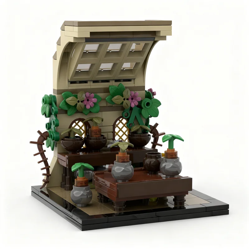 196pcs MOC Harry Professor Sprout S Herbology Classroom Model Building Blocks Architecture Christmas Gifts Toy Brick Kids view 4