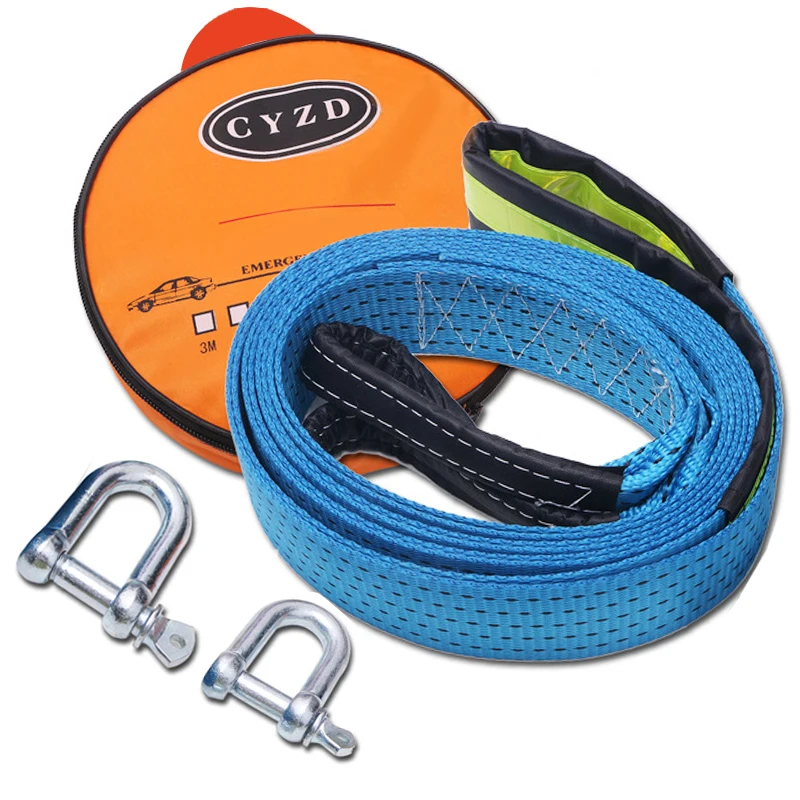 

5M 8 Tons Tow Cable Tow Strap Car Towing Rope With Hooks High Strength Nylon Straps For Heavy Duty Car Emergency