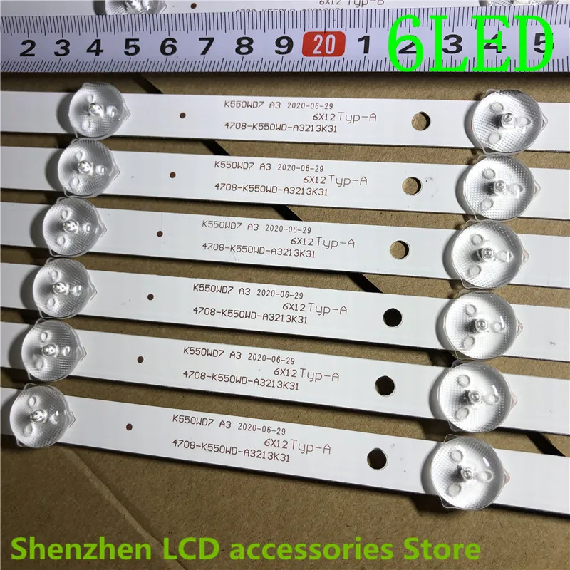 12ชิ้น/ล็อต55นิ้วใช้อลูมิเนียมLCD TV Backlightบาร์55PUF6051/6031/6056/T3/55PFF5201/t3 100% ใหม่