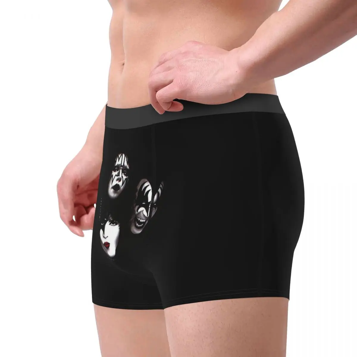 Men Kiss Boxer Shorts Panties Soft Underwear Super Star Homme Novelty S-XXL Underpants