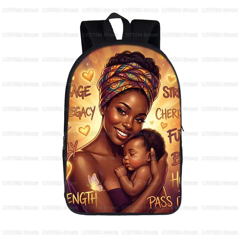Afro Inspirational Black Girl Backpack African American Black Women Laptop Rucksack Student School Bags Teenager Bookbag Gift