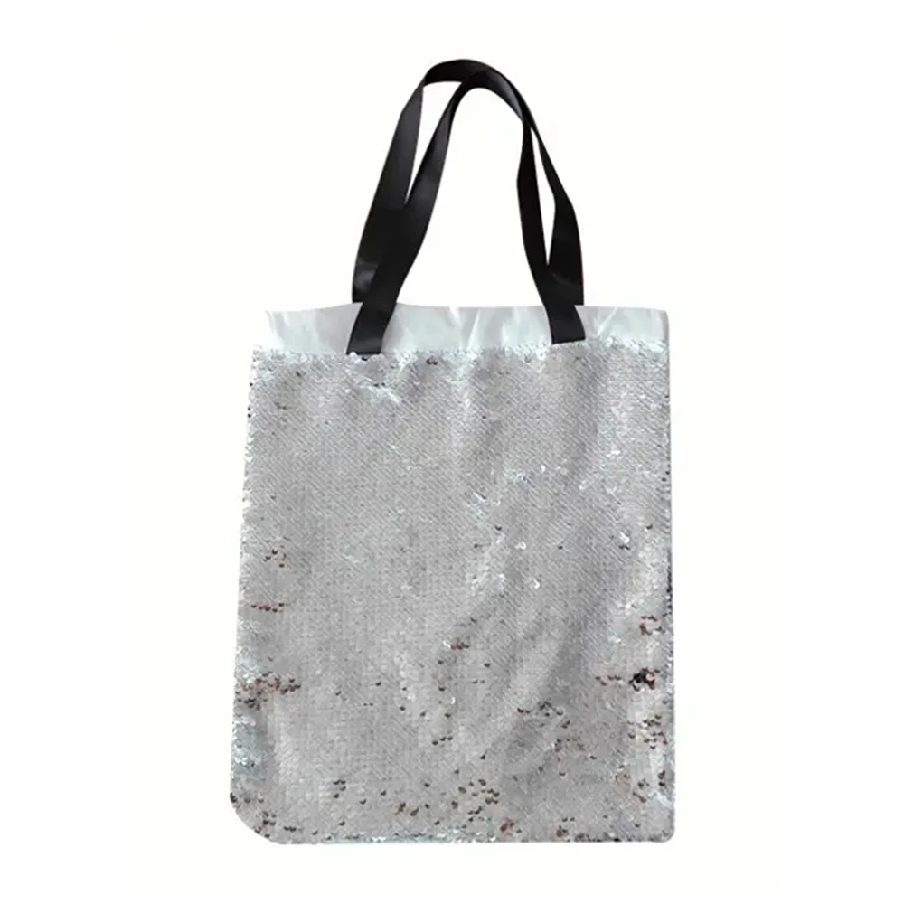 Women Reversible Magic Blank Thermal Sublimation For Custom Print Shopping Bag Sequin Tote Bag For Gift