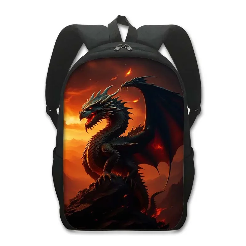 Cartoon Dragon Baby Student Schoolbags Fantasy Magic Dragon Print Backpack Women Men Laptop Rucksack Outdoor Travel Daypack