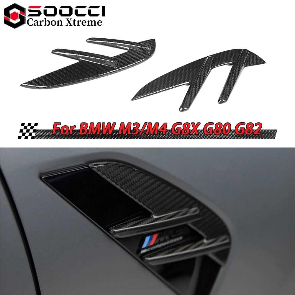 

M3 M4 Dry Carbon Fiber OEM Style Fender Vent Cover for BMW M3 G80 G81 M4 G82 G83 Spoiler Mudguards Splitter Fender Vent Trim Set