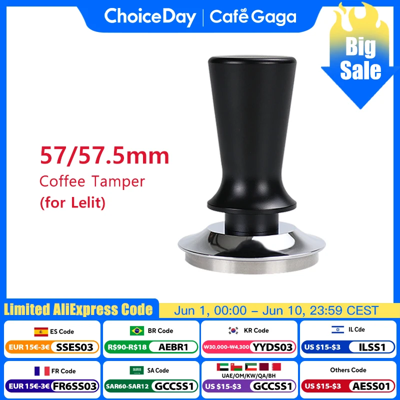

57mm 57.5mm Coffee Tamper Constant Pressure Springs Calibrated Tamping For Lelit Anna Anita Tools Flat Base Espresso Accessories