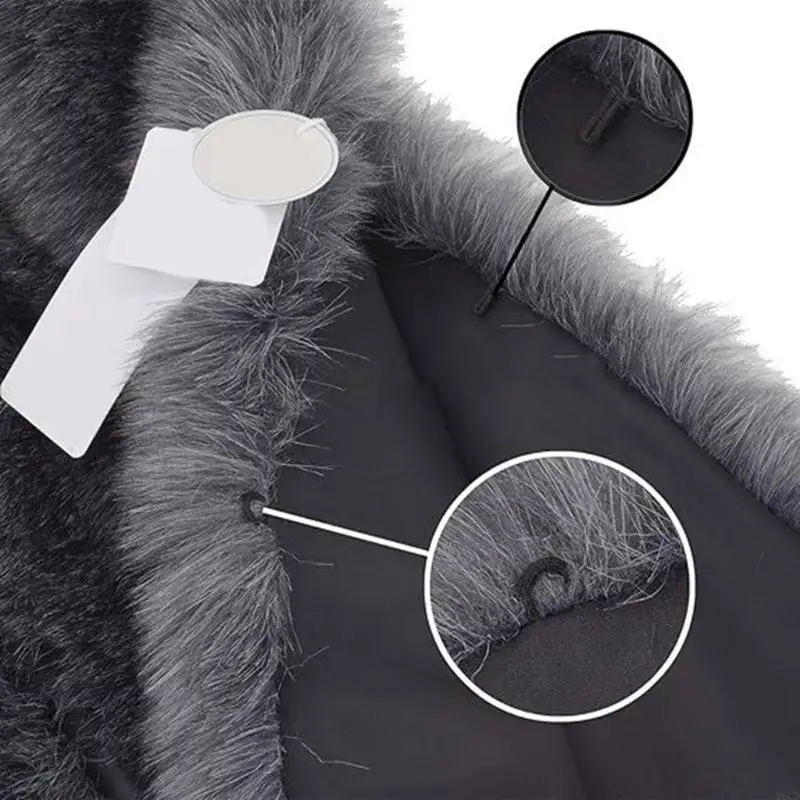 M6CD إكسسوار زفاف من فراء صناعي شال شتوي دافئ لف العروس للتجمعات الخارجية وحفلات الزفاف المسائية #4