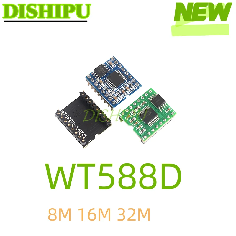 

WT588D voice module chip can repeatedly erase high sound quality voice download 16P-8M/16M/32M