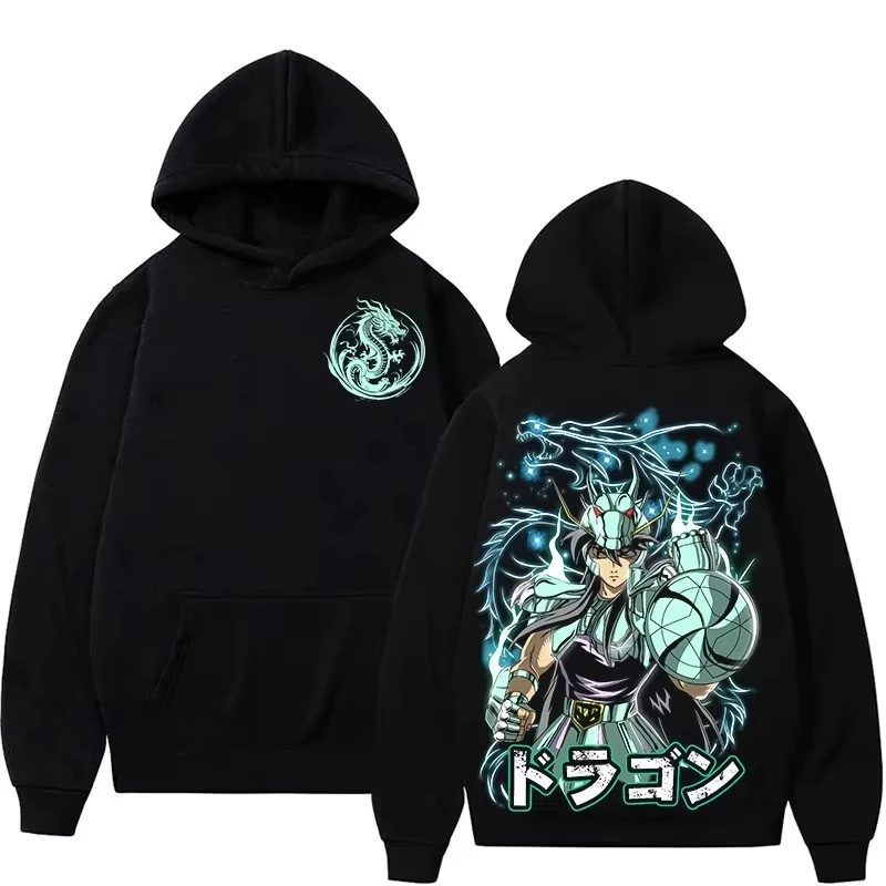 

Худи Miniso Saint Seiya с рисунком дракона Ширю, осенне-зимнее, в стиле Харадзюку, с двусторонним принтом, мужская и женская, с длинными рукавами