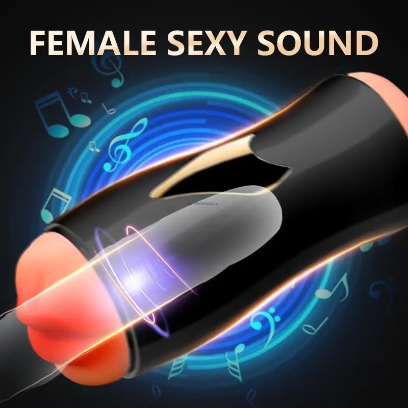 Real Pussy Masturbattion Cup with Strong Male Masturbator Oral Sex Vagina Sucker Holder Voice Vibration Erotic Sex Toys for Men