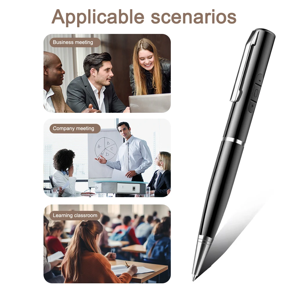 Professional Recording Pen Portable Voice Recorder WAV192Kpbs Rechargeable Sound Dictaphone