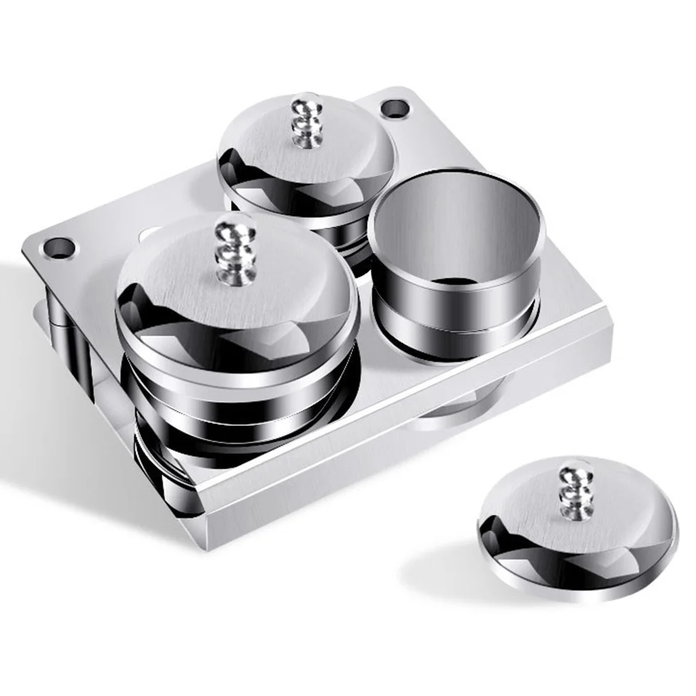 Juego de herramientas para uñas, contenedor de líquido y polvo acrílico para uñas, tarros de acero inoxidable con tapa, suministros de manicura (plateado), 3 uds.