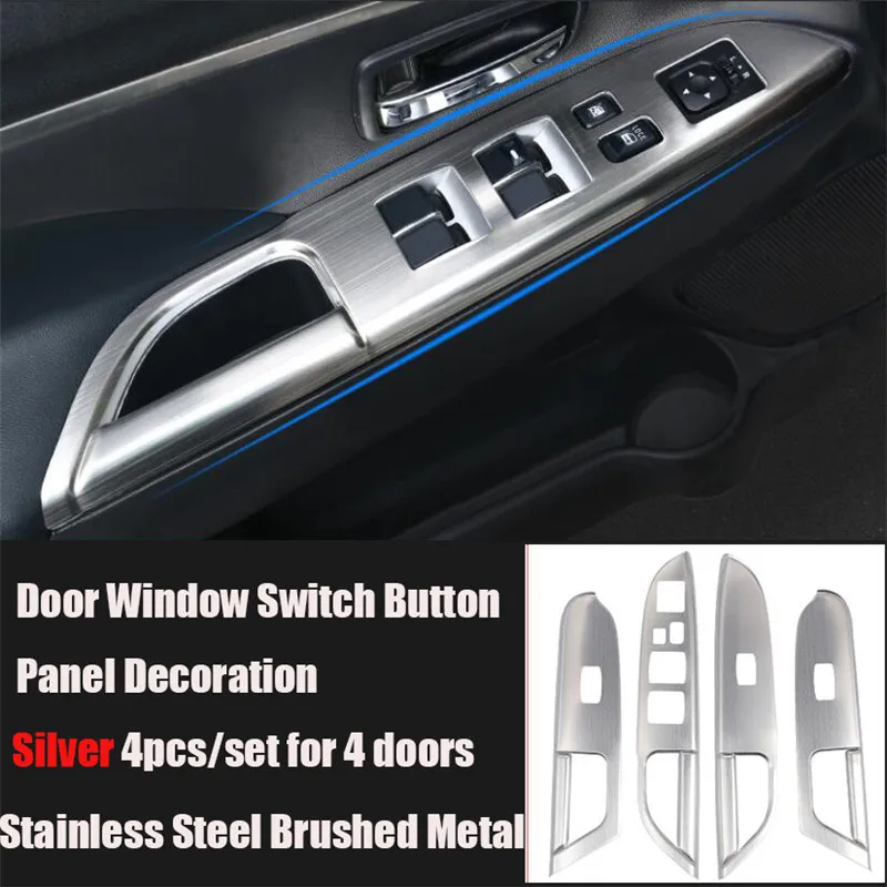 4pcs Stainless Steel Car interior door handle panel decorative trim car-styling Sticker case for Mitsubishi ASX,Auto Accessories