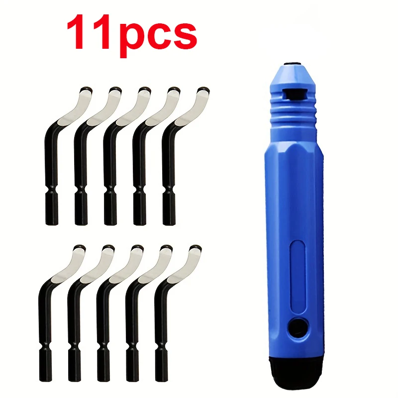 11 pcs manual deburring trimming scraper chamfering deburring tool - for copper pipe reamers, wood, steel