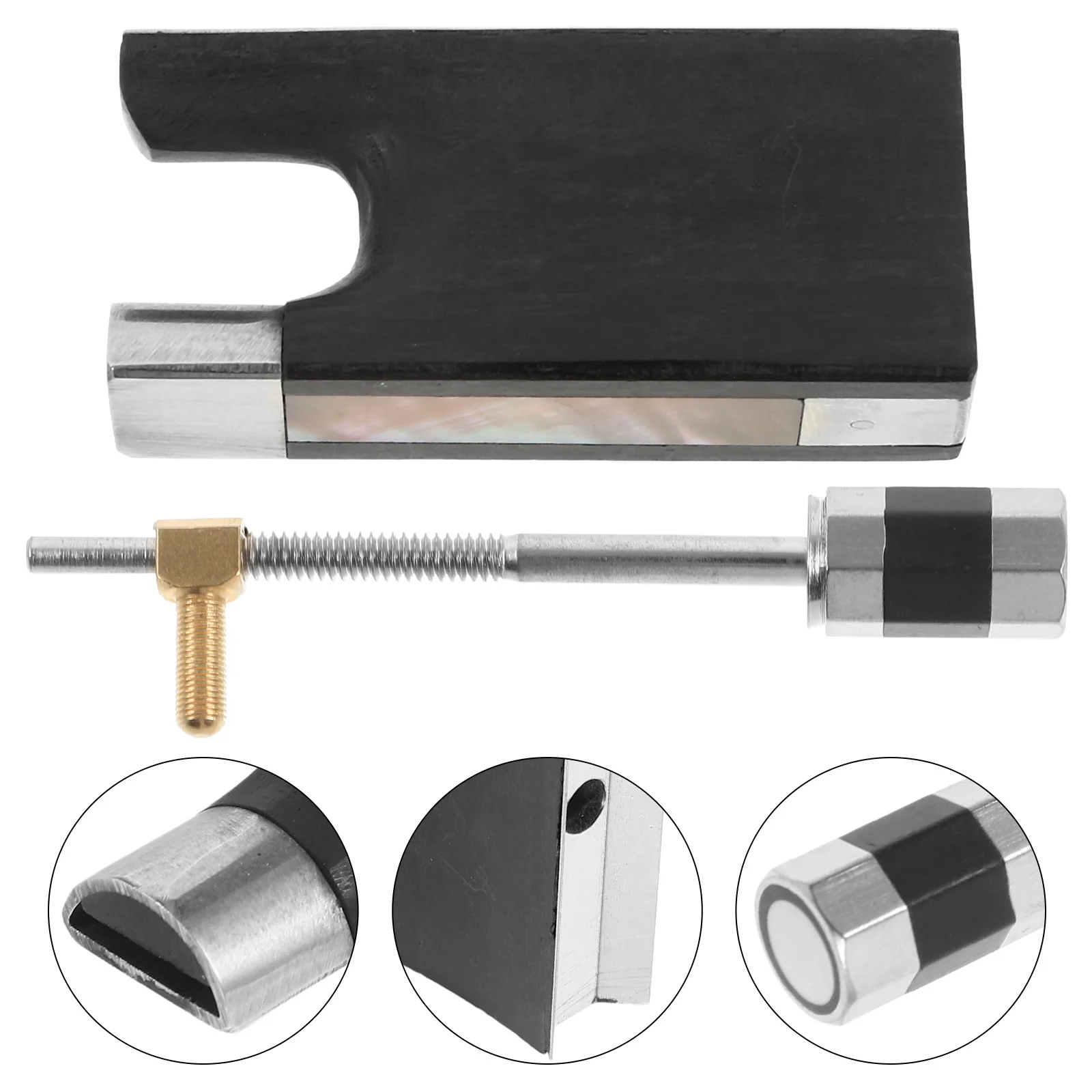 

1 set 1 Set Violin Bow Frog Replacement Parts With Screws Durable Wooden Frog For Violin Bow Repair Musical Equipment Accessory