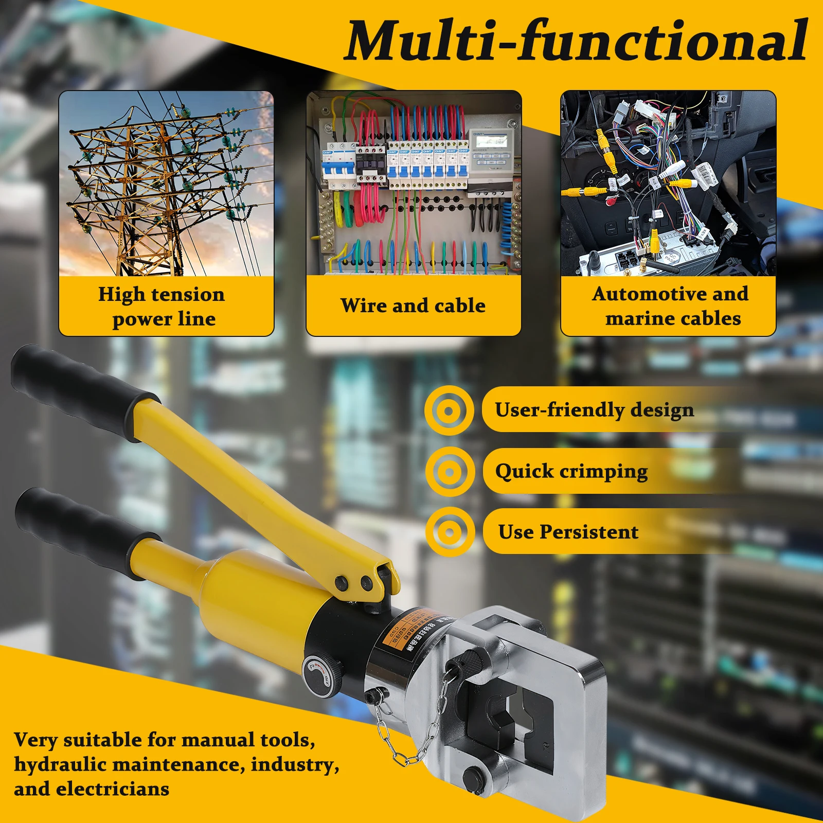 

Convenient Cable Crimping Pliers with Toolbox Wire Terminal Lug Crimper Thicken for Repair/Industrial/Electrical
