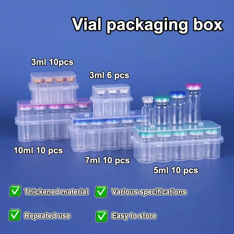 

Plastic Tube Storage Box Stackable Vial Holder for Laboratory 3mL 5mL 7mL 10mL Microtube Safe Space Saving Design