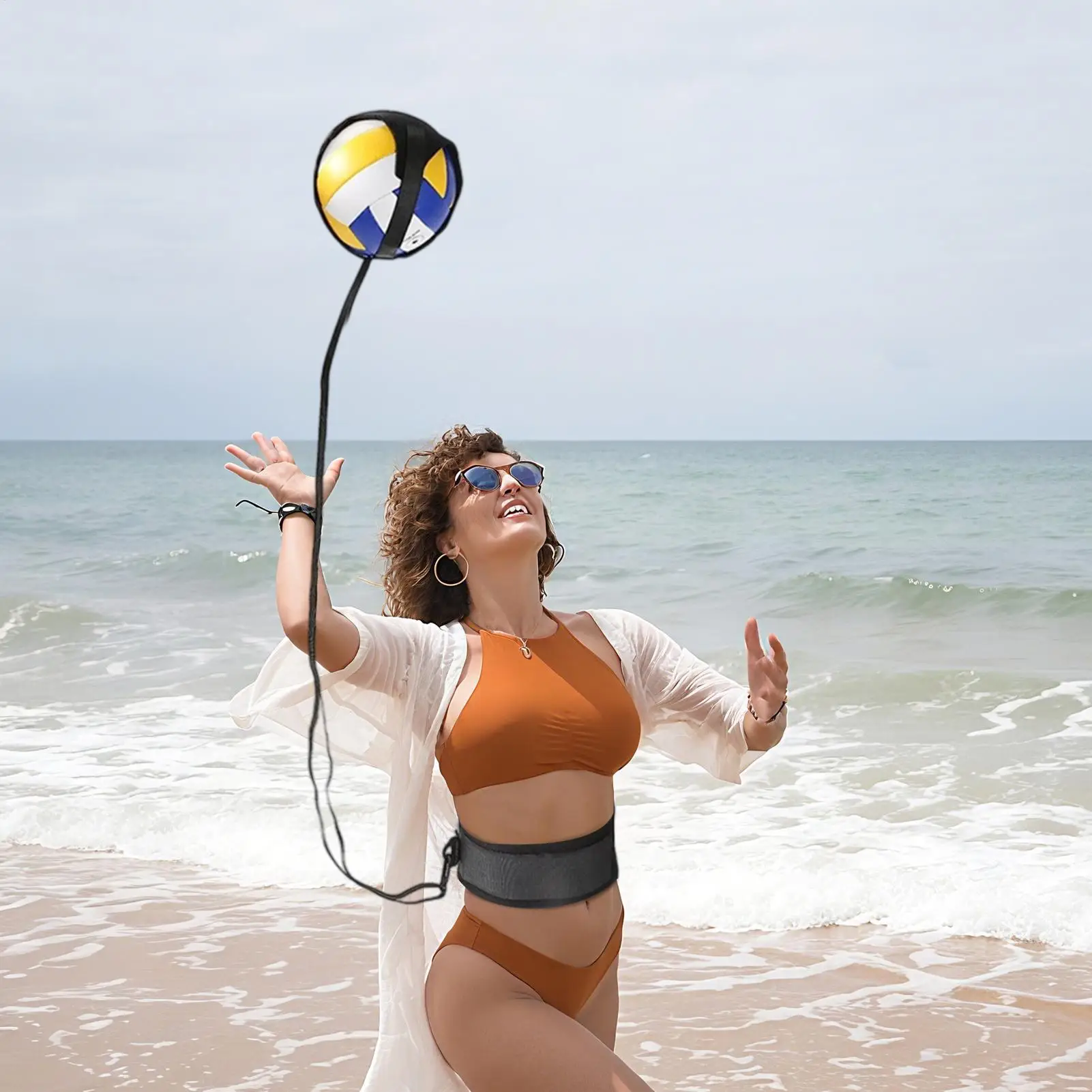

Volleyball Training Equipment Solo Volleyball Passing Trainer Solo Ball Sports Practice Tool For Beginners High School Athletes