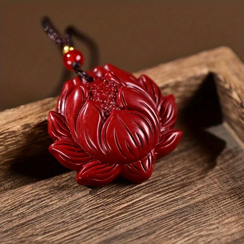 Natural high-content cinnabar necklace pendant keeps safe to avoid bad luck