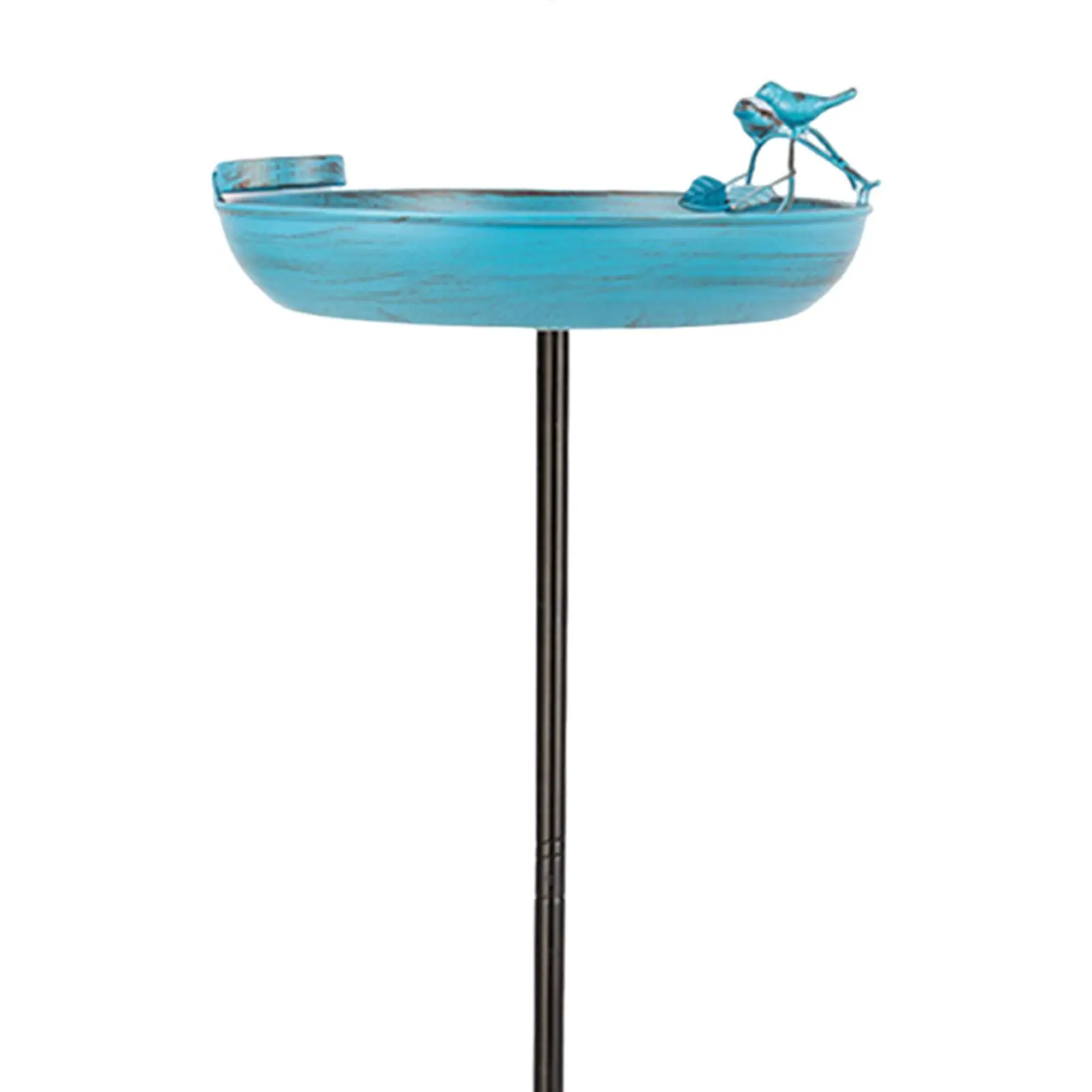 Metal Garden Standing Bird Bath with Stake 13x37inch Strong Load Bearing Multipurpose for Yard Lawn Decor 5 Prongs Base