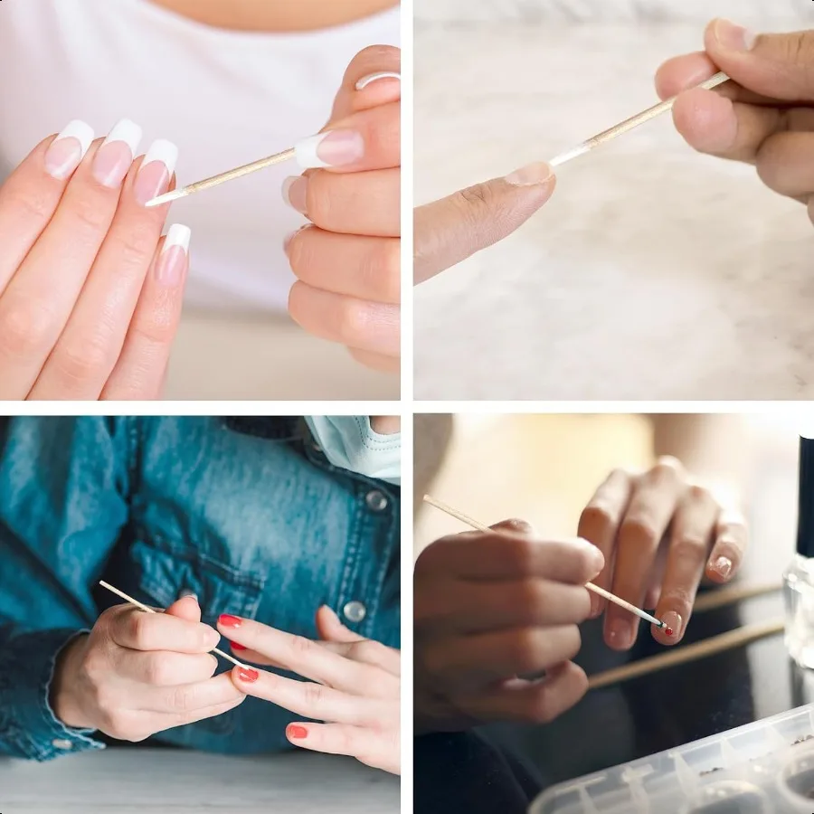 Tamponi di cotone per microblading da 600 pezzi Tamponi di cotone a punta da 4 pollici Punte di precisione Applicatore di bastoncini di legno per la pulizia del trucco delle unghie
