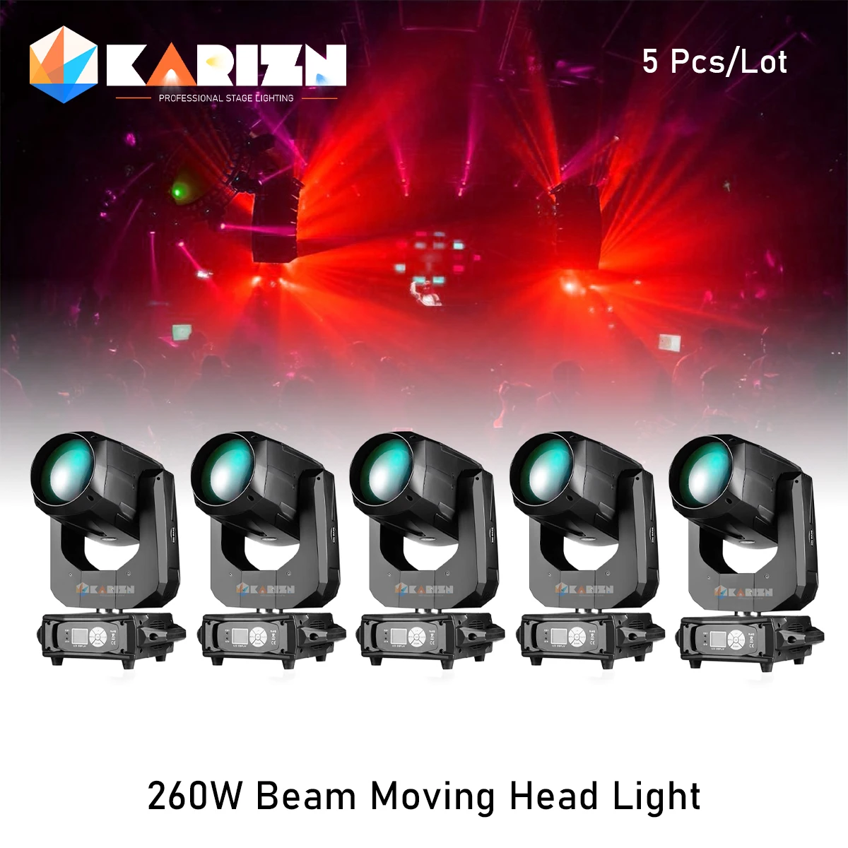 

0 Tax 5Pcs Lyre Beam 10R 260W Moving Head Light Beam Sharpy Beam 260W Move Head Gobo Stage Wash Beam Super Bright Dj Light